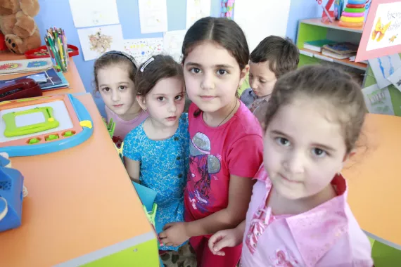 Children playing in the kindergarten