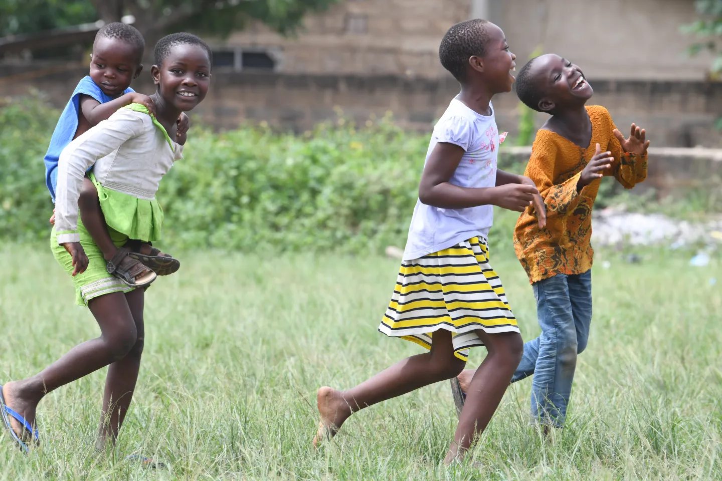 children playing outside