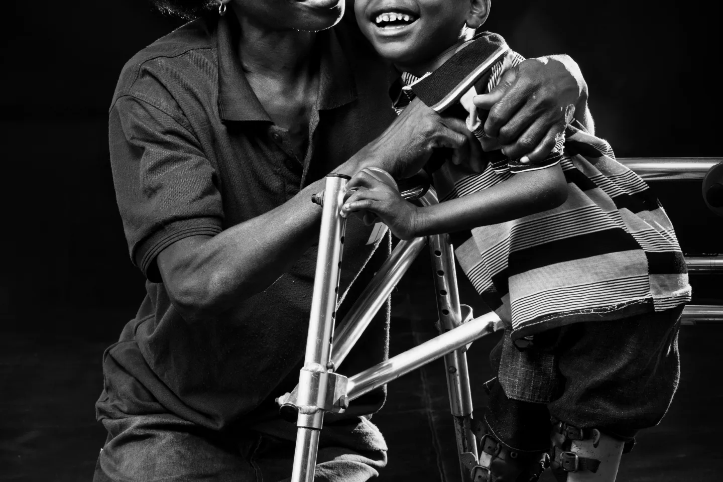 A mother with her son who lives with a disability
