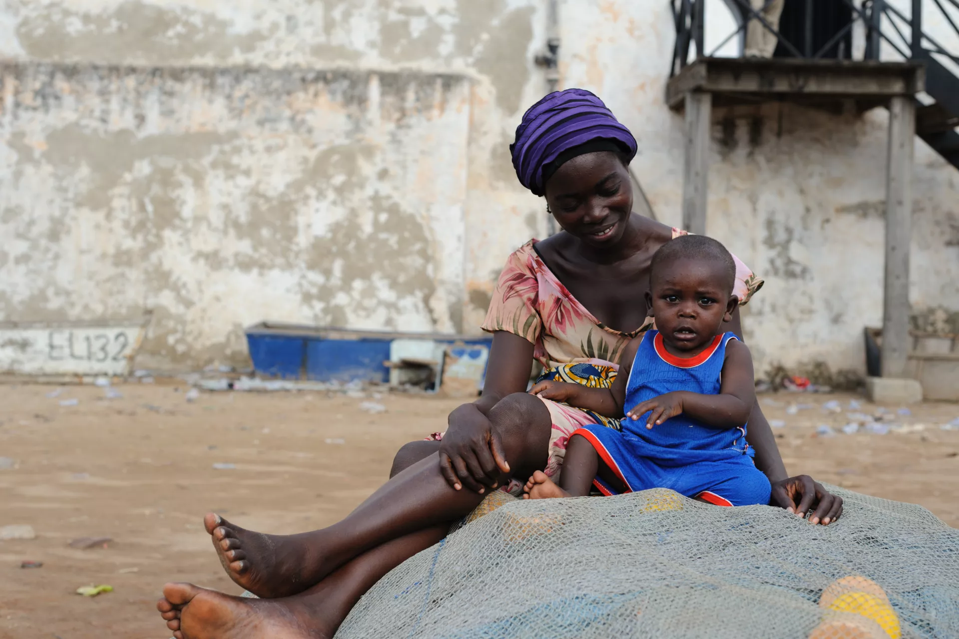 A mother and her son in Accra - Ghana