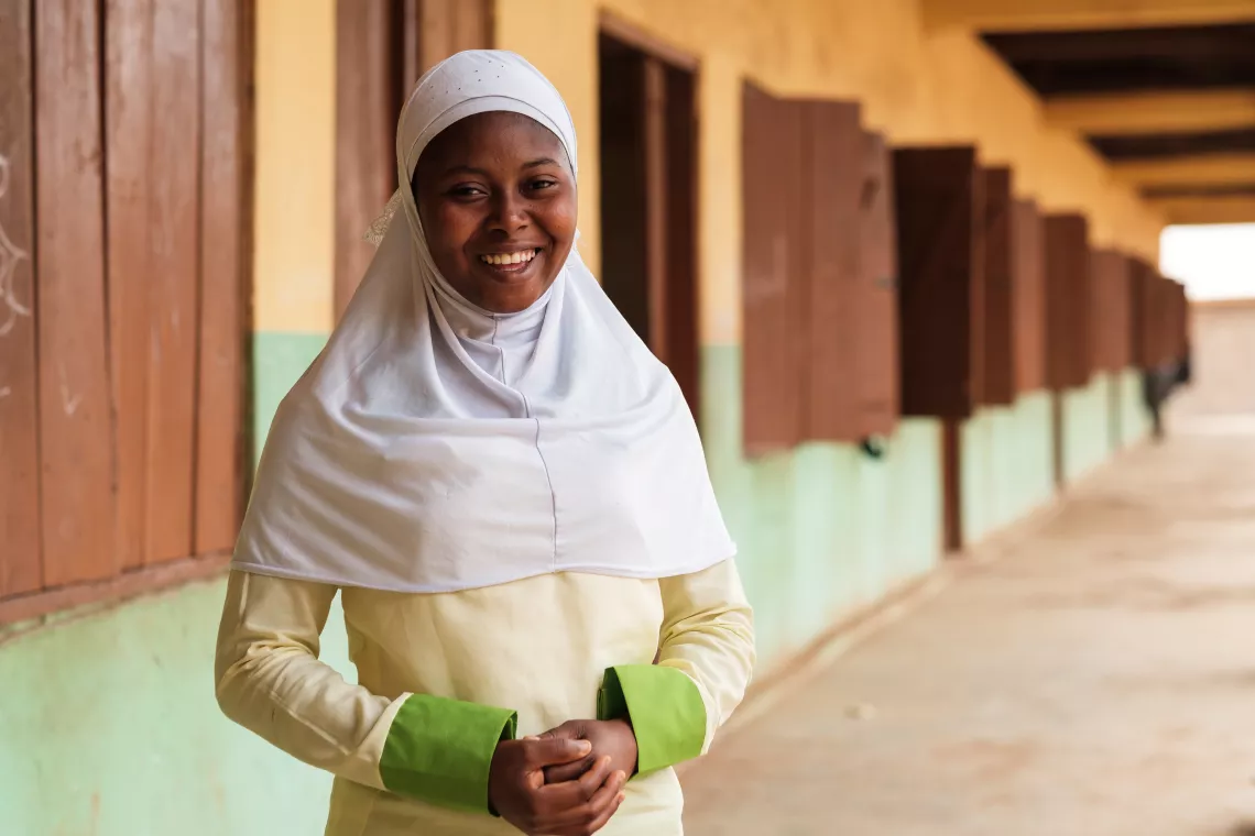 Ayisha Yakubu (16), pictured on 29 January 2018, is JHS 2 student in Sunyani, Ghana. 