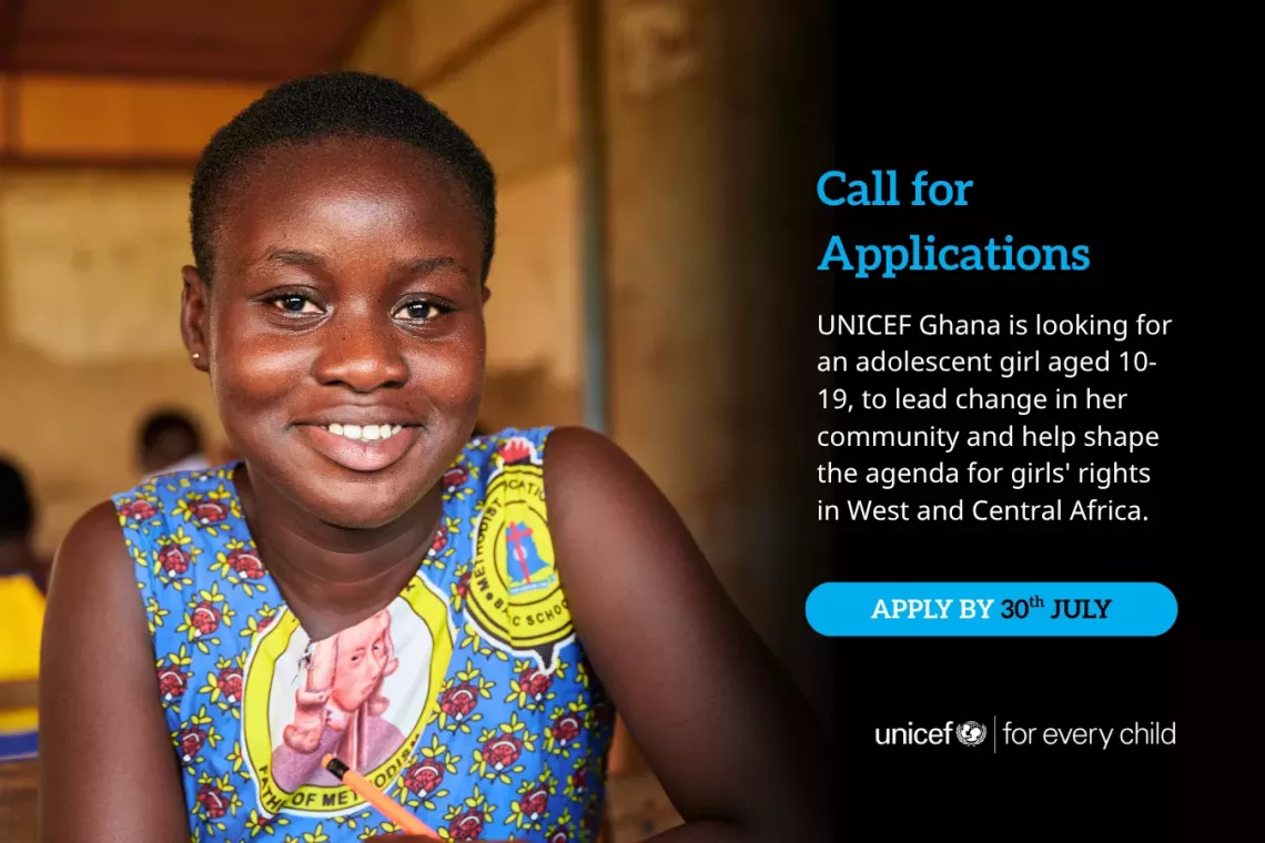 Call for Application for a girl participant from Ghana to represent the Regional Girls Advisory Group.