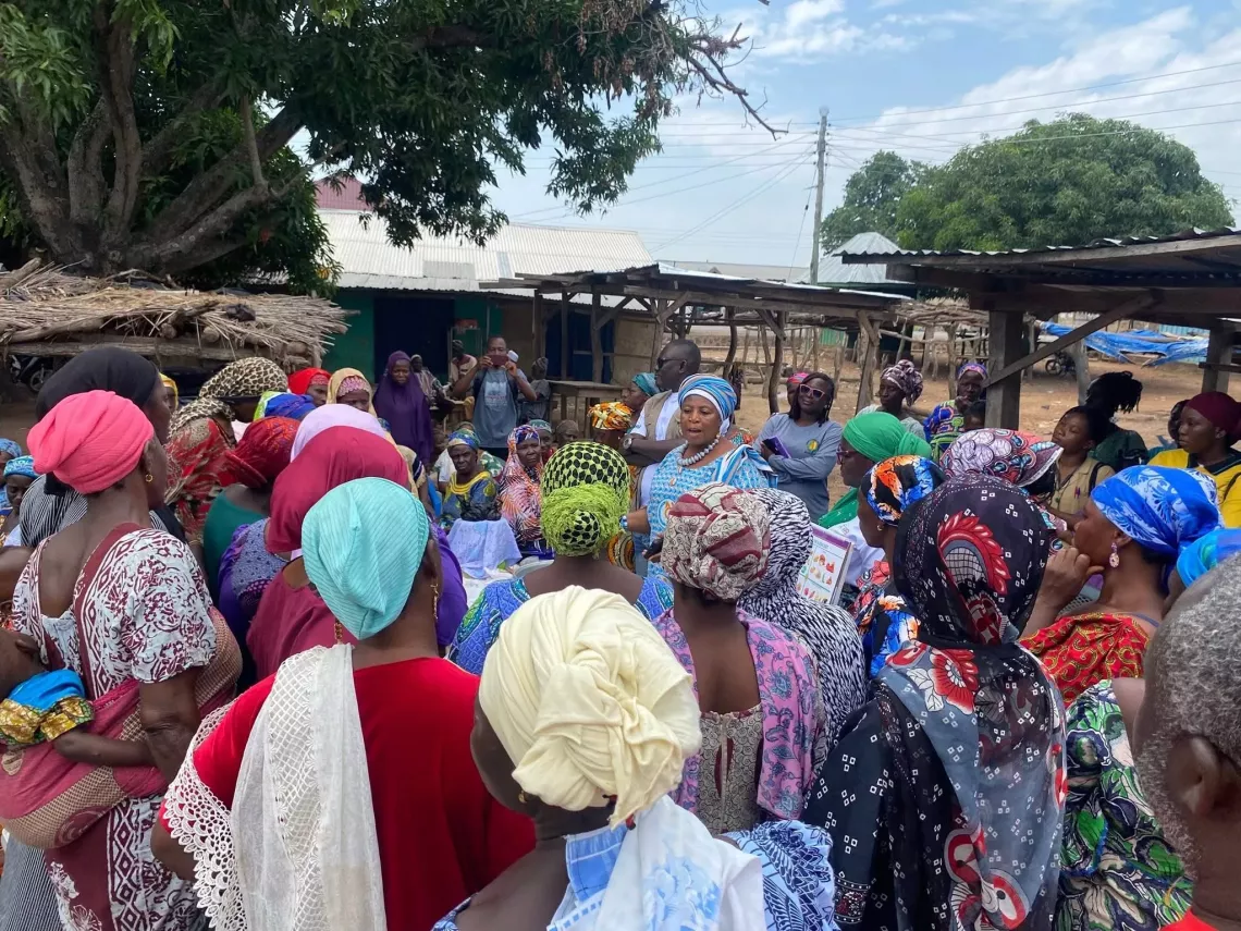 the congregation of women during the celebrations 