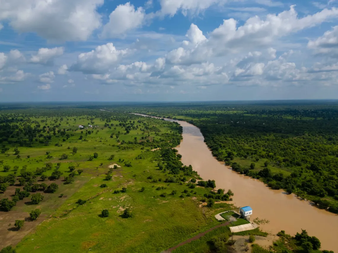 The Black Volta provides the raw water that begins a long journey to homes and communities in Wa. 