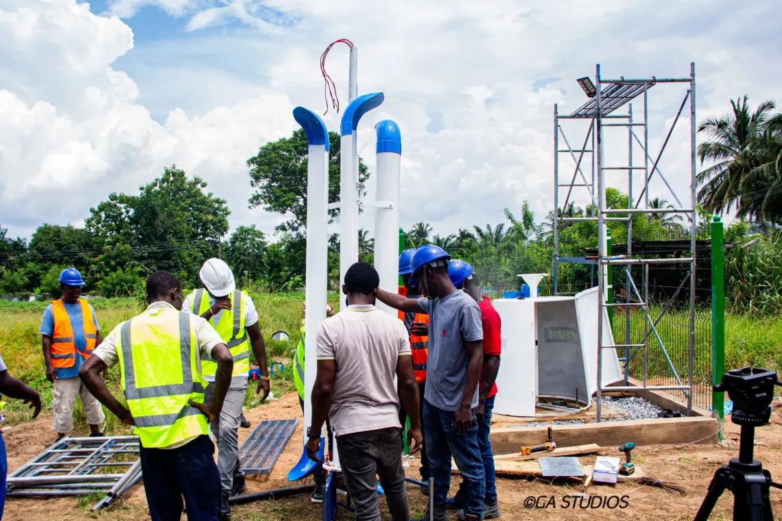 Minagie works on the innovative solution at the Adeiso Health Centre.