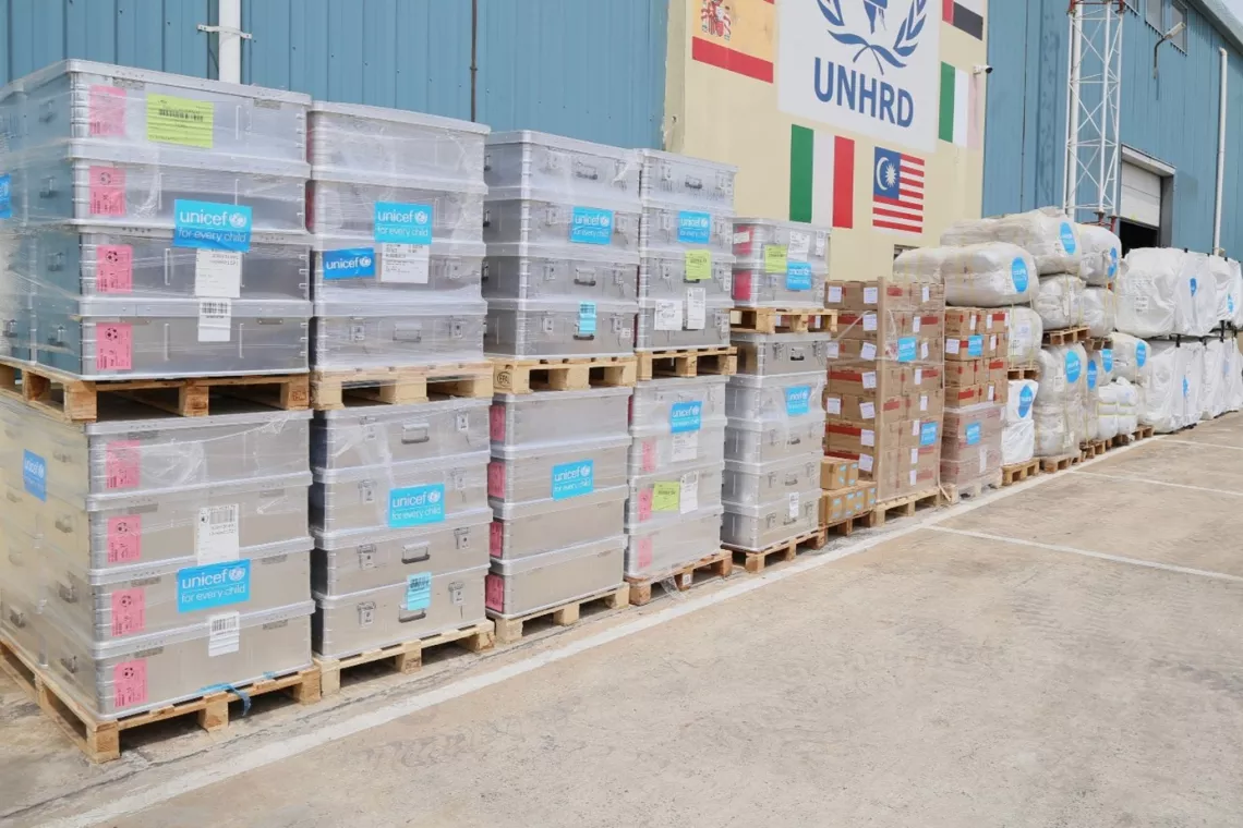 The items including learning materials and health & nutrition items from UNICEF were presented to the North and Central Tongu Districts.