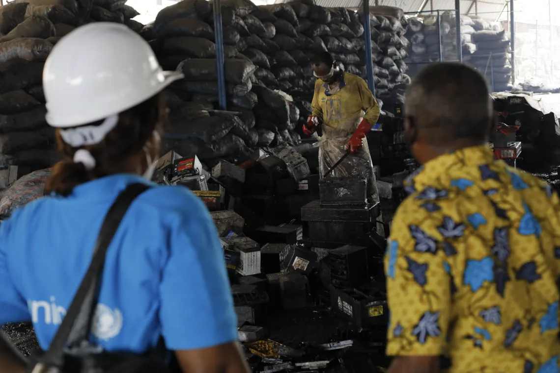Edith Clarke, UNICEF Environment Specialist with partners from the Factories Inspectorate