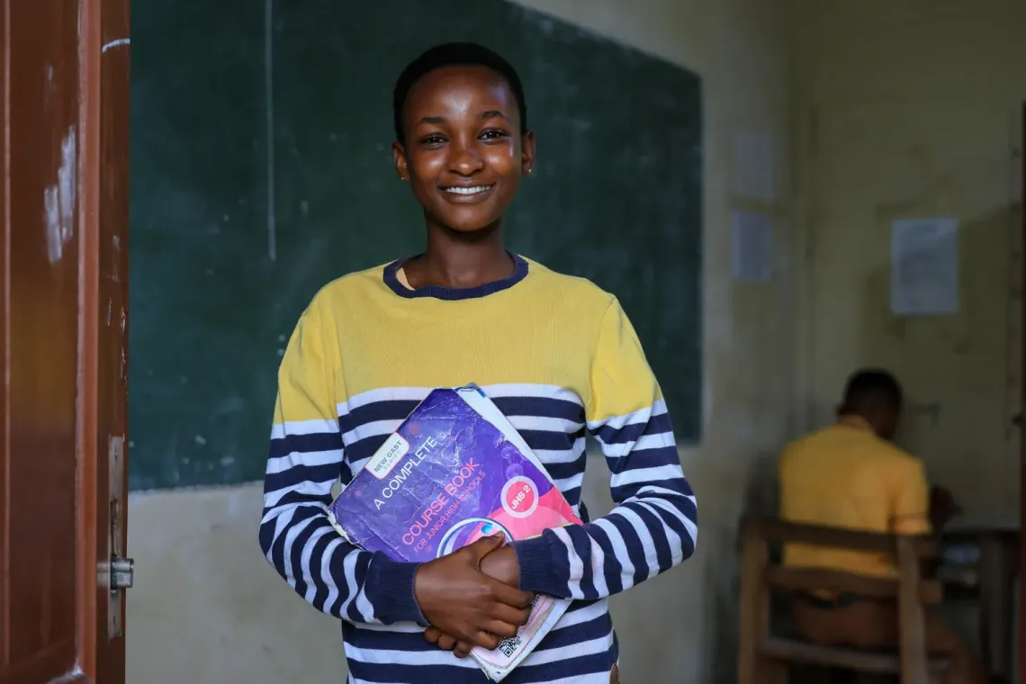 A student is photographed at the Ashanti School for the Deaf and Blind in Jamasi, Ashanti Region, Ghana.