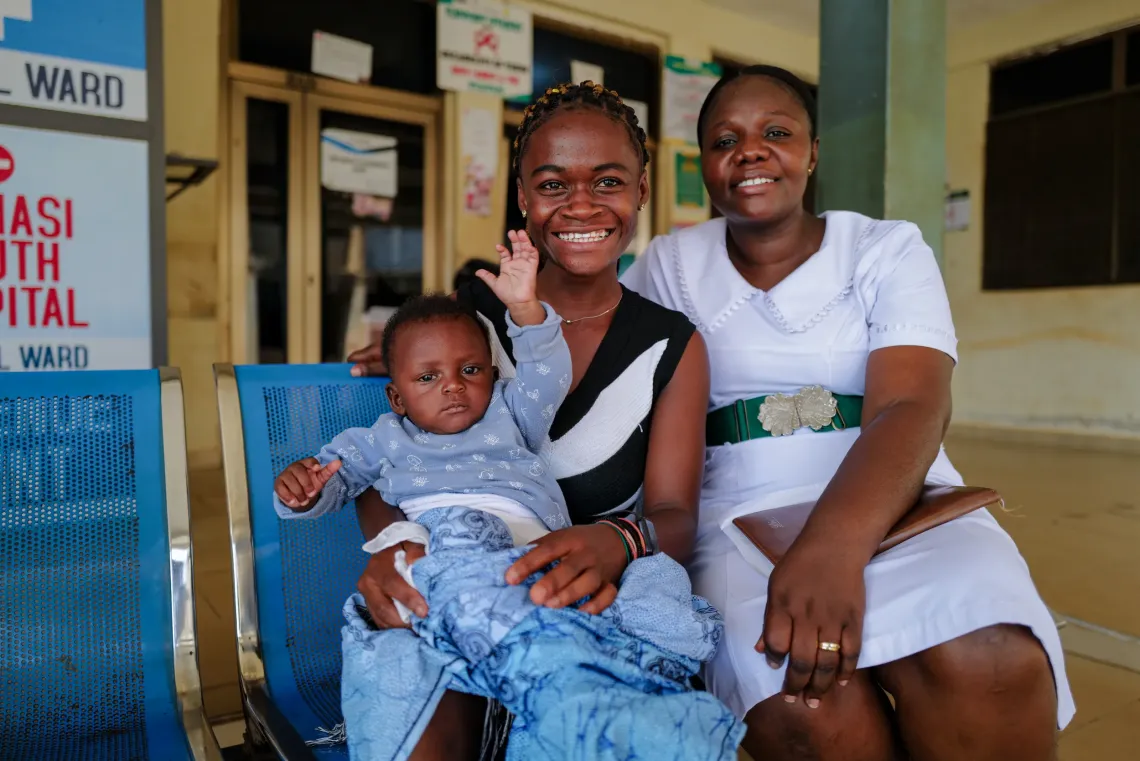 Josphine poses with a Midwife 