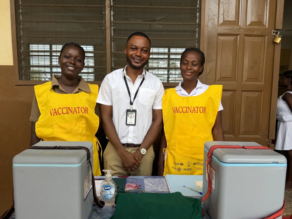 Saviour Hupenu, a public health nurse with the vaccination team. | Photo credit: UNICEF/Dadson/2026