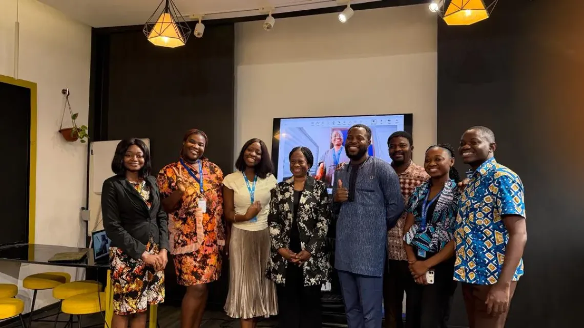 Young UNICEF with UNICEF WCAR and Supply colleagues.