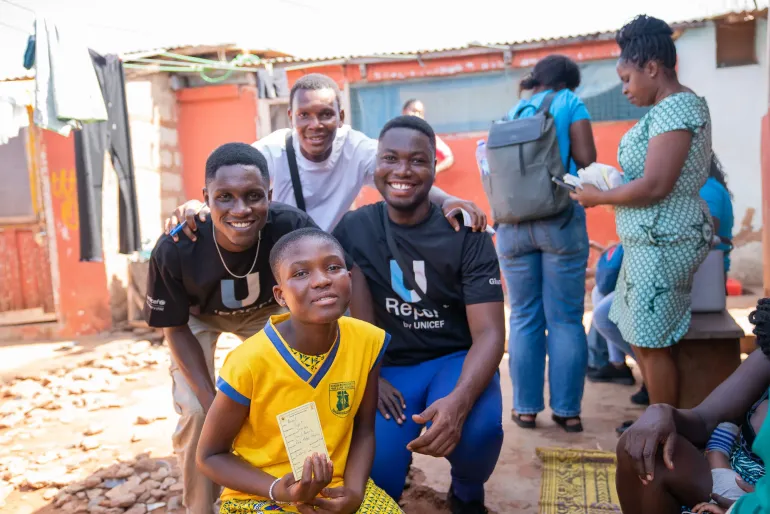Pictured is Perfect Mensah,14yrs, whose parents consented to get her vaccinated following the outreach. Nungua, Accra, Ghana