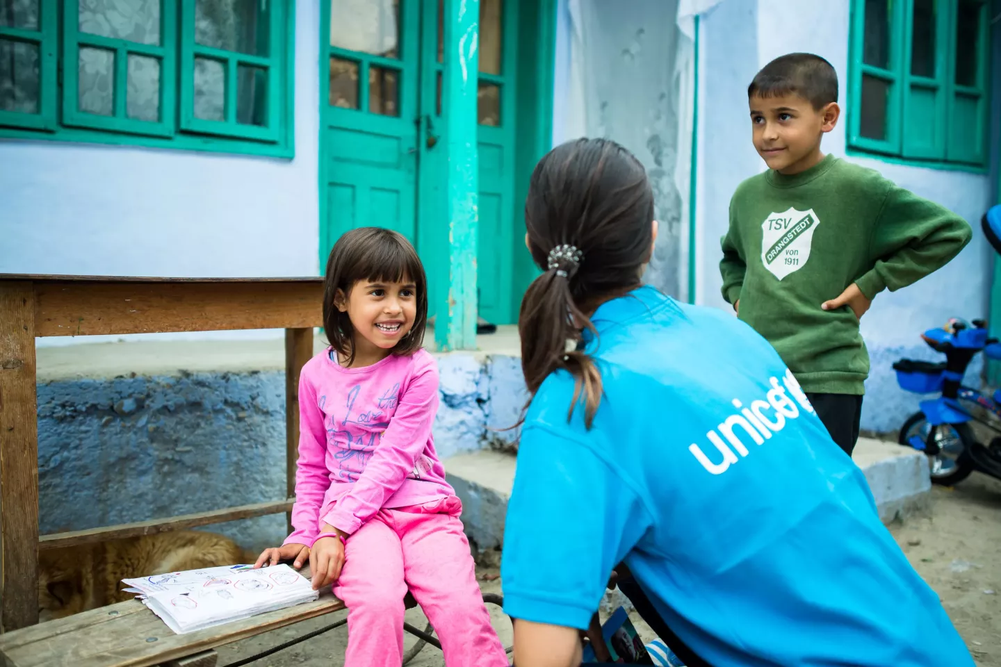Dana, 6 year old and Alexandru, 7 years old. They are the children of Maricica Bita. They have an older sister Andreea, 15 years old. The mother is supported by the social worker and community nurse in Colonesti, Bacau County, Romania.