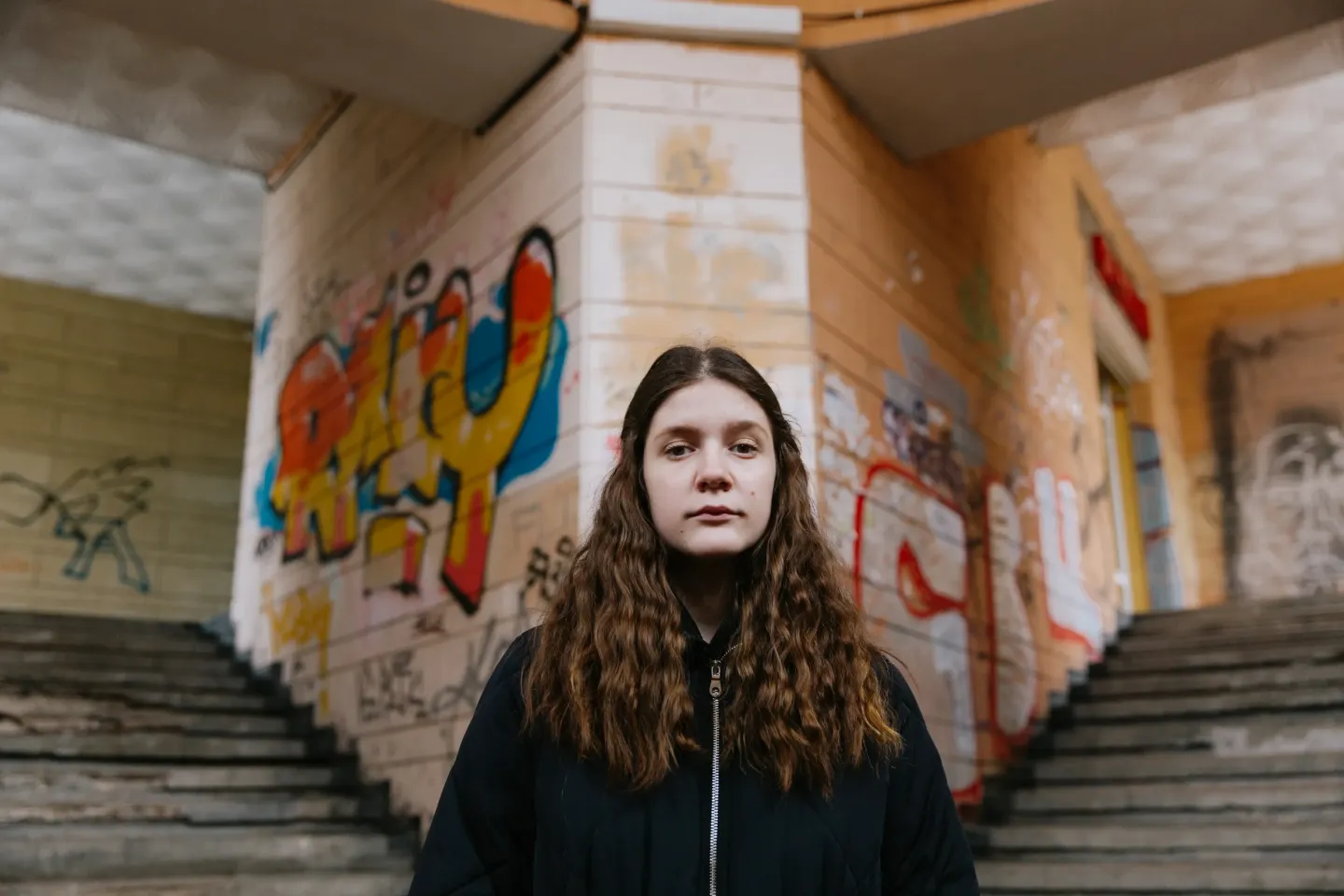 Teenage girl looking at the camera