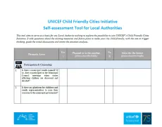 Child Friendly Cities Initiative (CFCI) self-assessment tool for municipalities