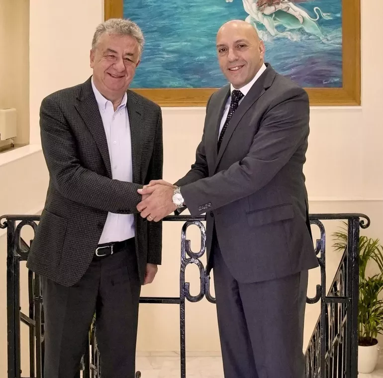 Crete Regional Governor with UNICEF Greece Representative Ghassan Khalil