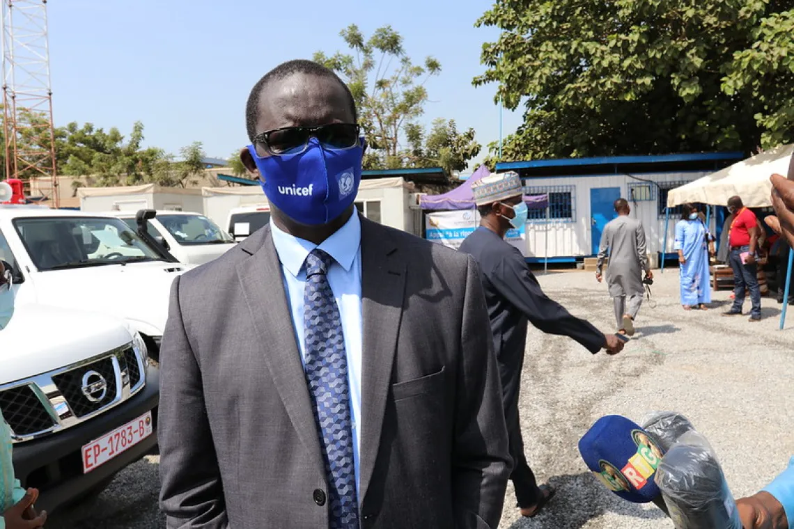 Dr Pierre Ngom, le Repr&eacute;sentant R&eacute;sident de l'UNICEF en Guin&eacute;e