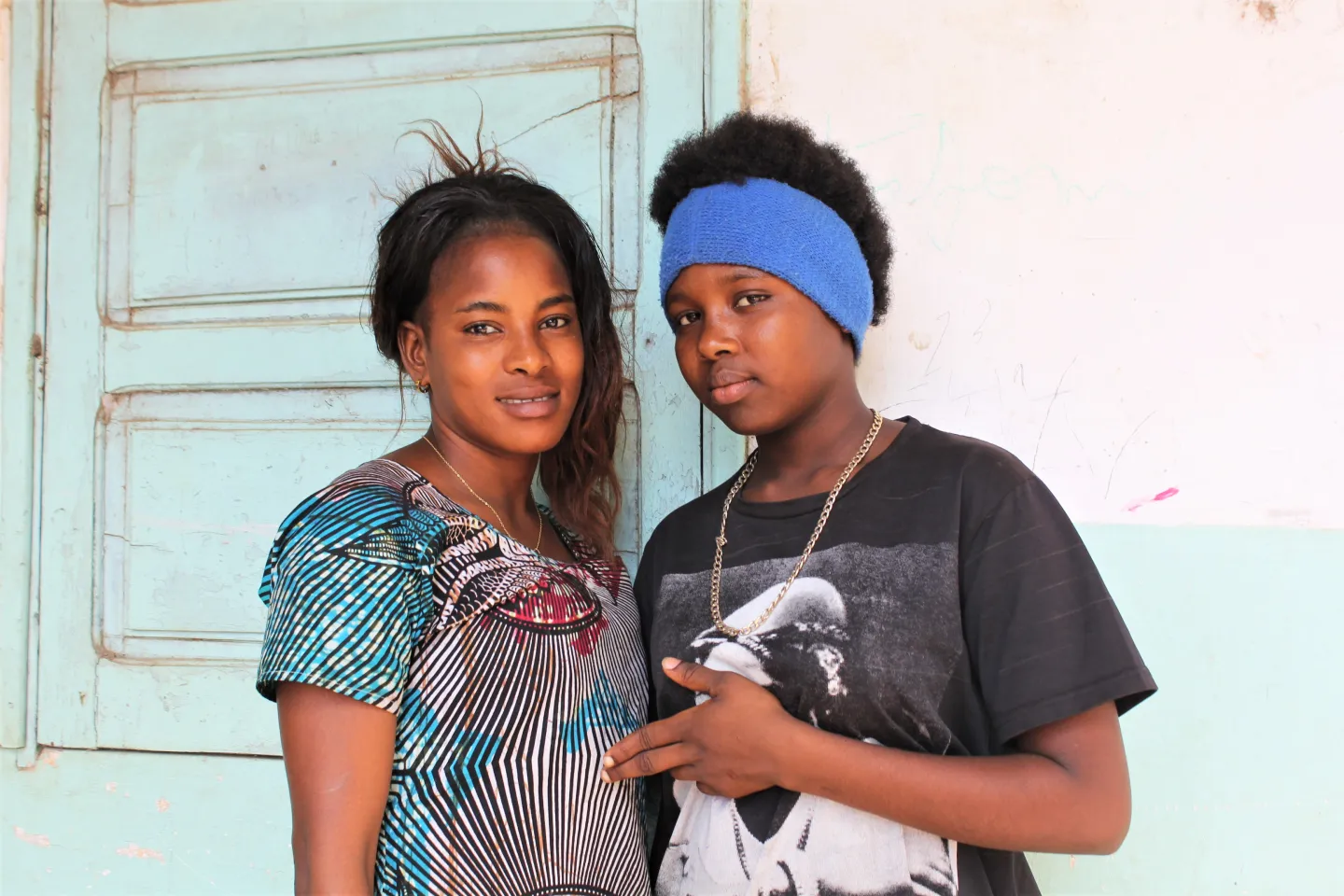 Nhima Bald&eacute; and her mother