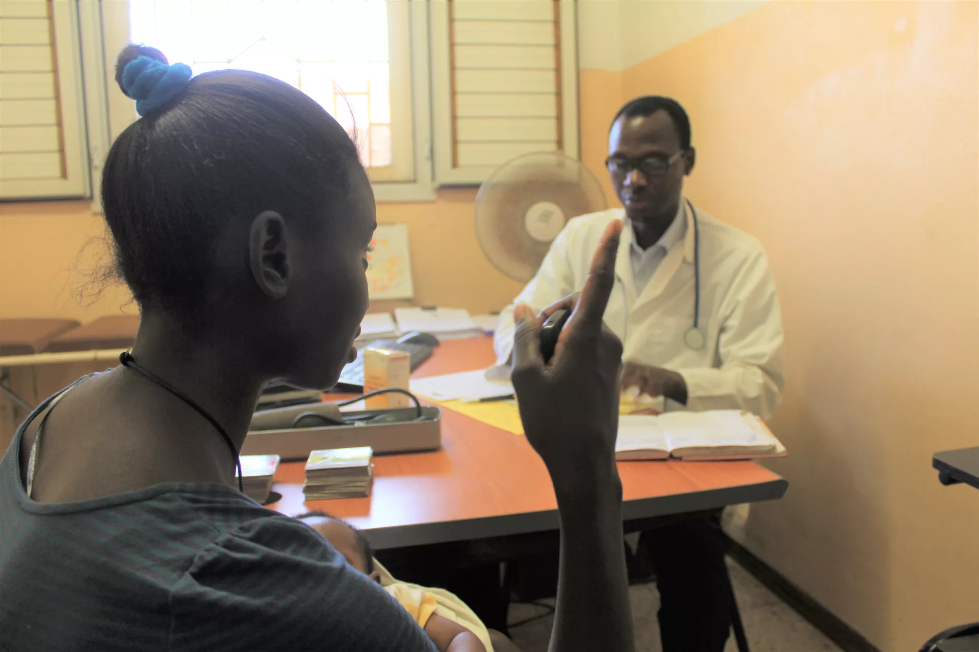 Mother and child at clinic