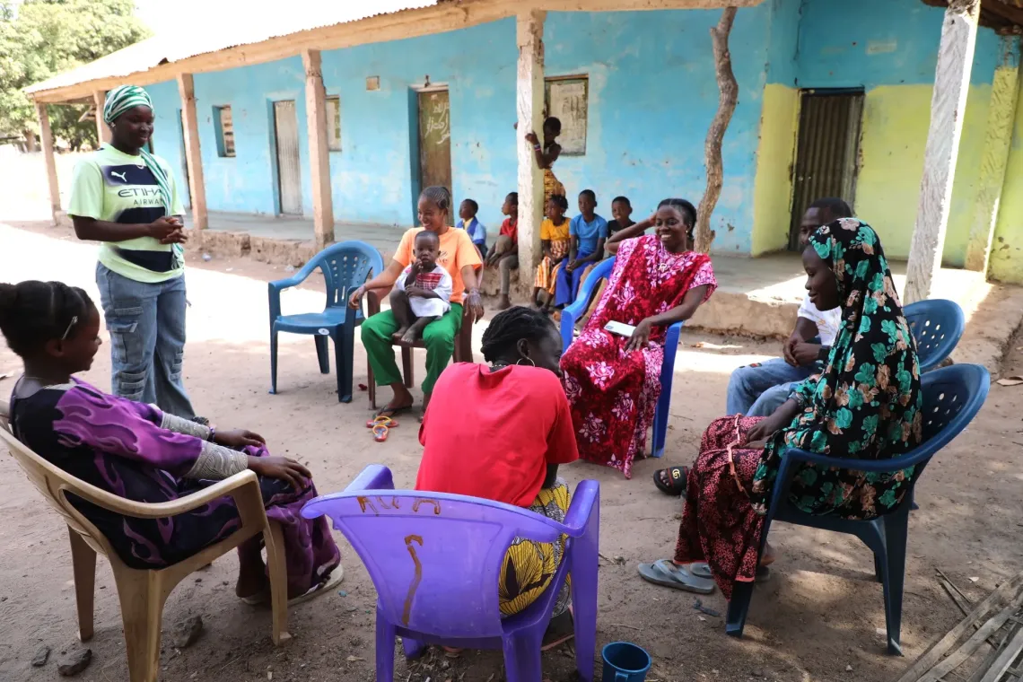 Ramatulai at one of the community awareness sessions. 