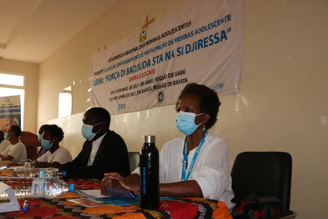UNICEF representative Nadine Perrault among panellists at the closing ceremony of the conference