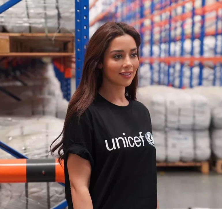 Balqeen at UNICEF warehouse in UAE 