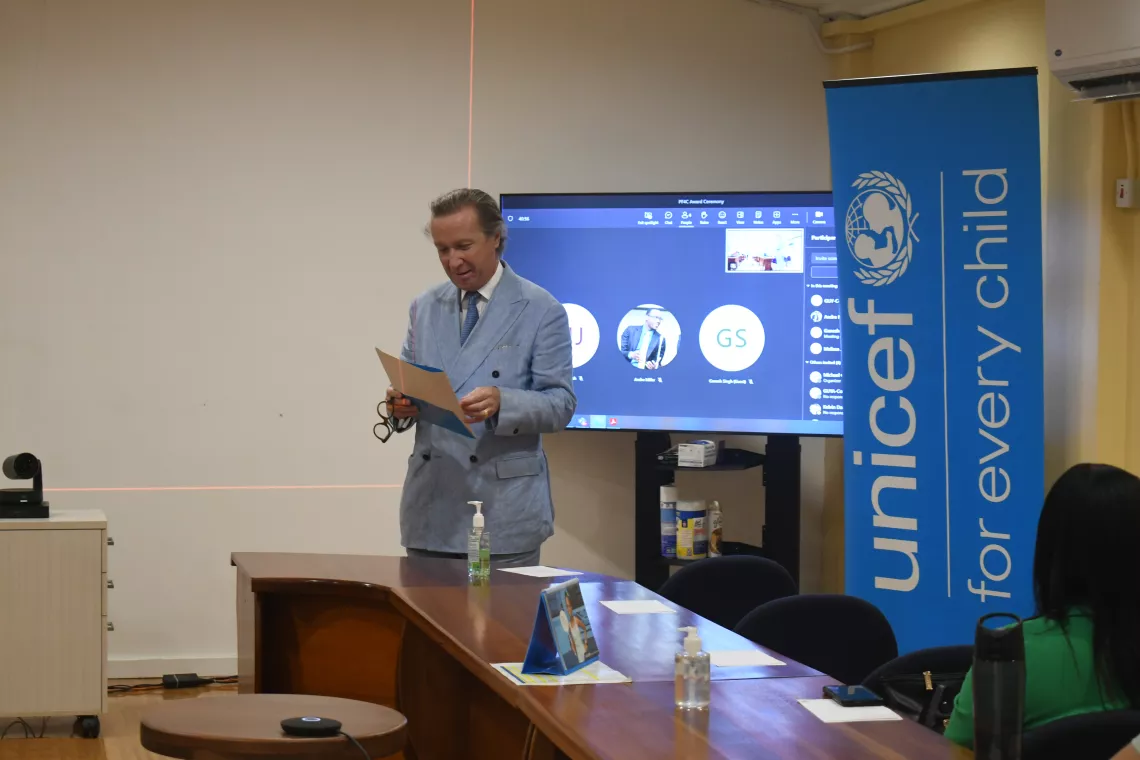 UNICEF Guyana and Suriname Representative Nicolas Pron