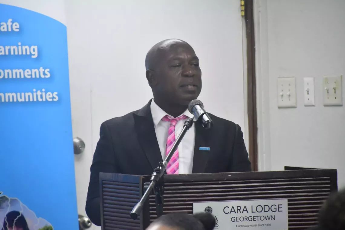 UNICEF Social Policy Specialist Michael Gillis delivering remarks at the ECD Policy Validation workshop