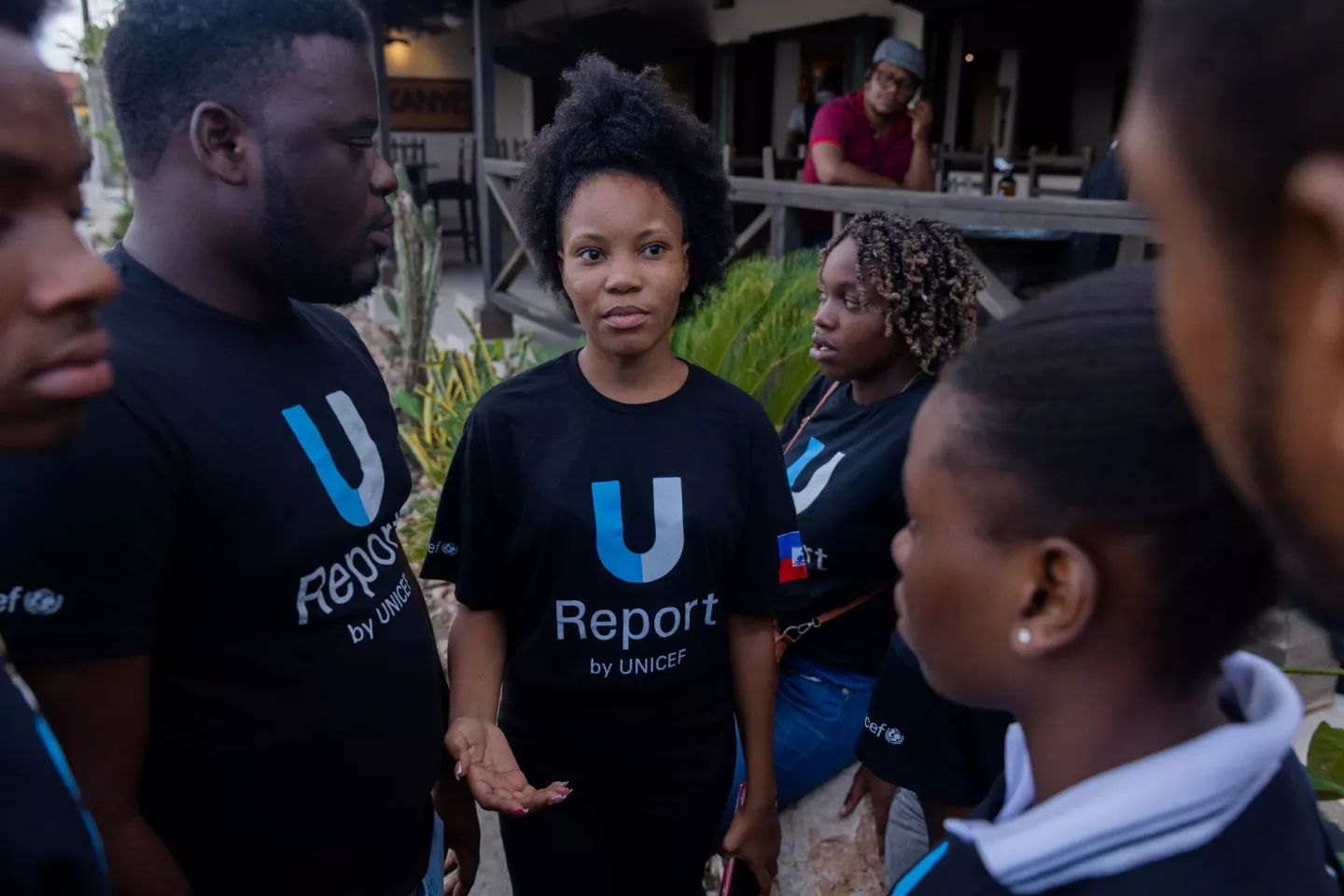 UNICEF-supported U-Reporters are involved within communities to sensitize about malnutrition. 
