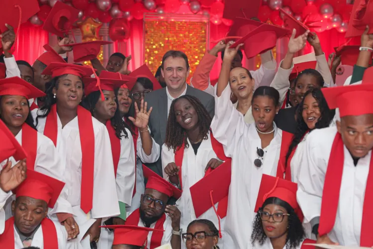 A group of people celebrating