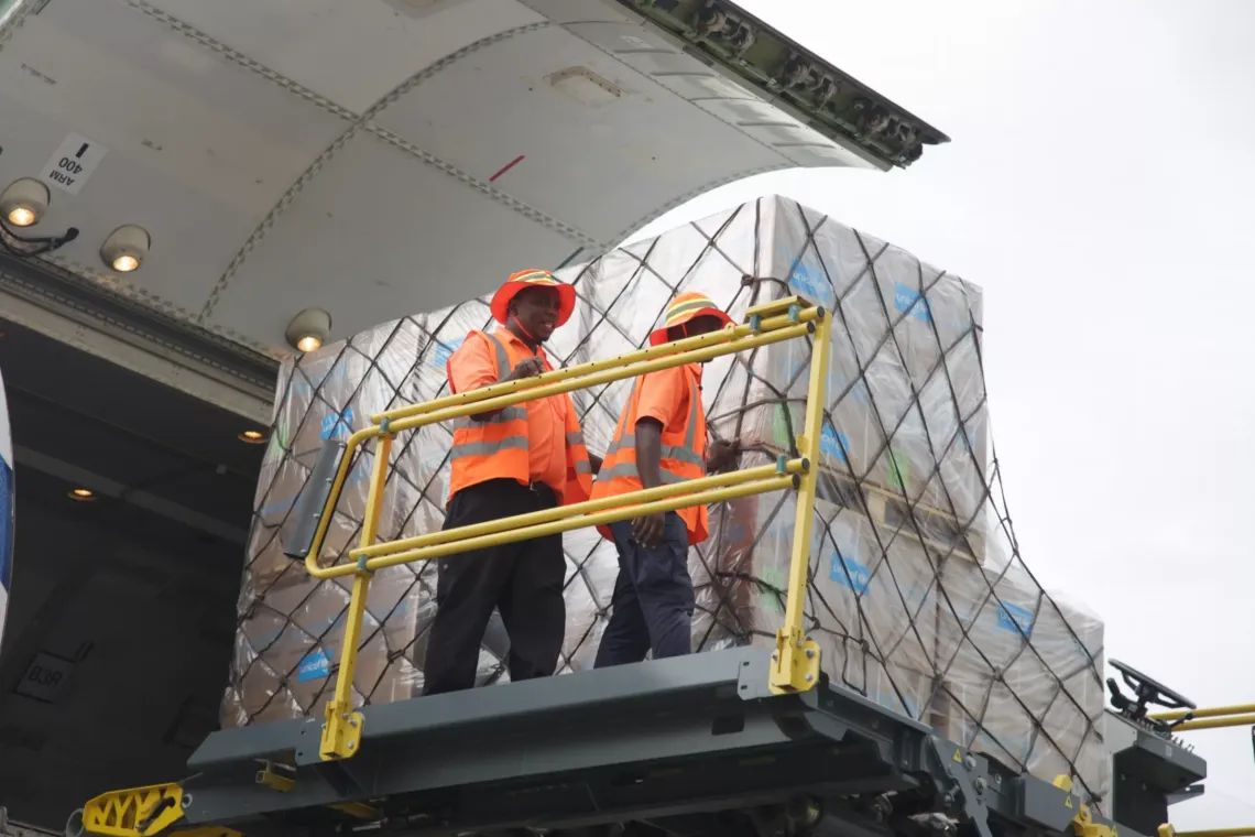 Acquisition of health supplies at Toussaint Louverture International Airport in Port-au-Prince.