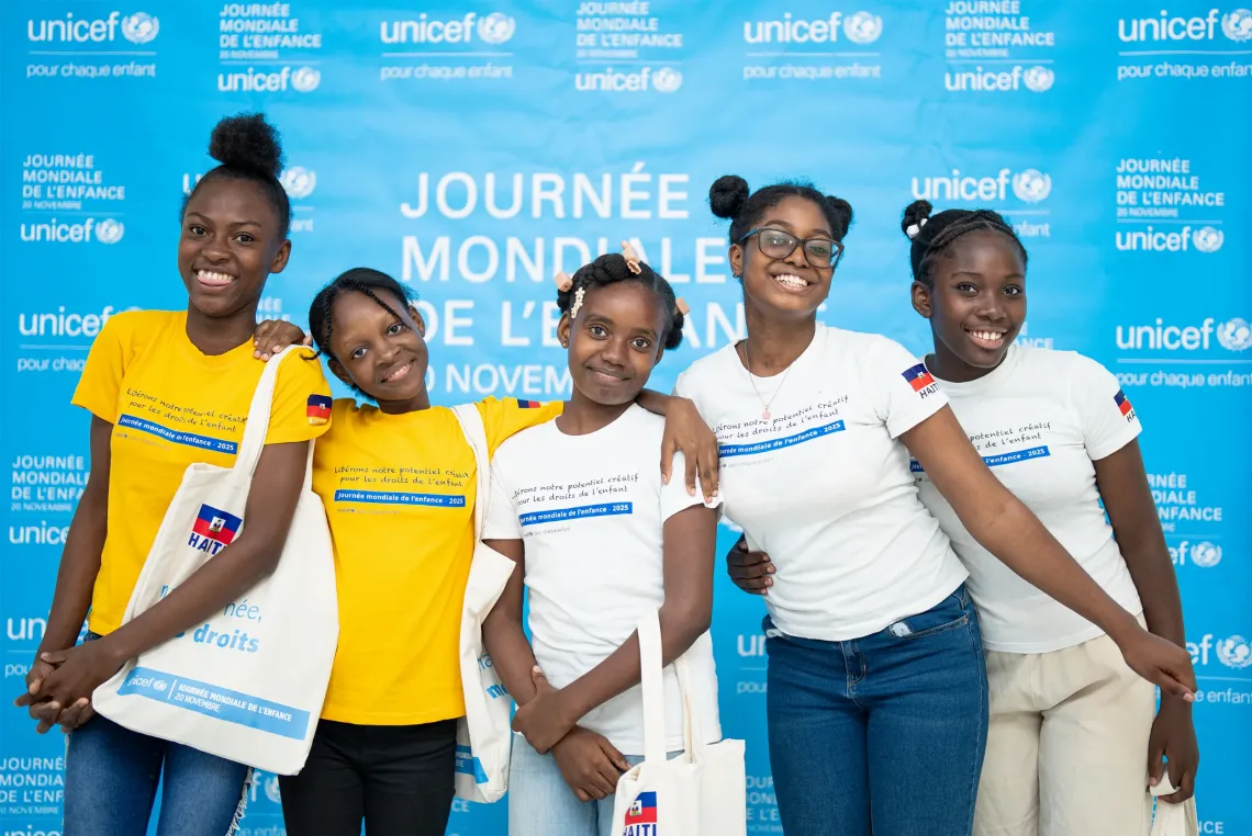 Five children stand for group picture