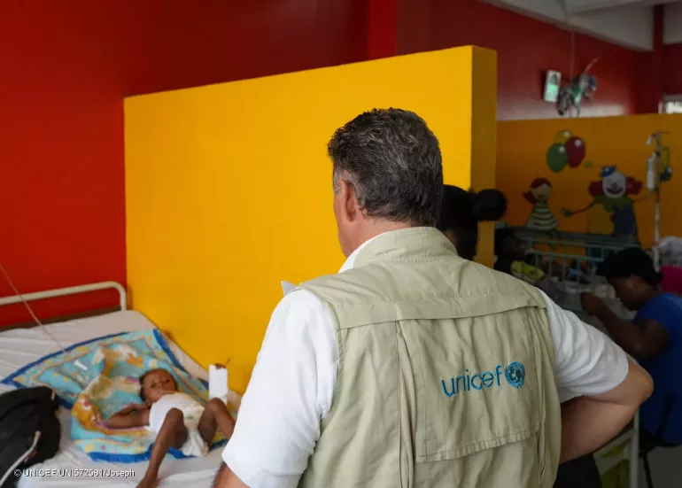 Haiti Country Office Representative Bruno Maes visiting health center