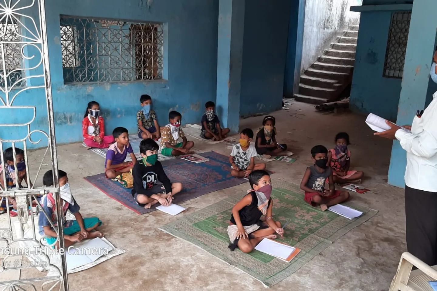 Students studying at a tribal school in her village in Nayagarh district of Odisha.