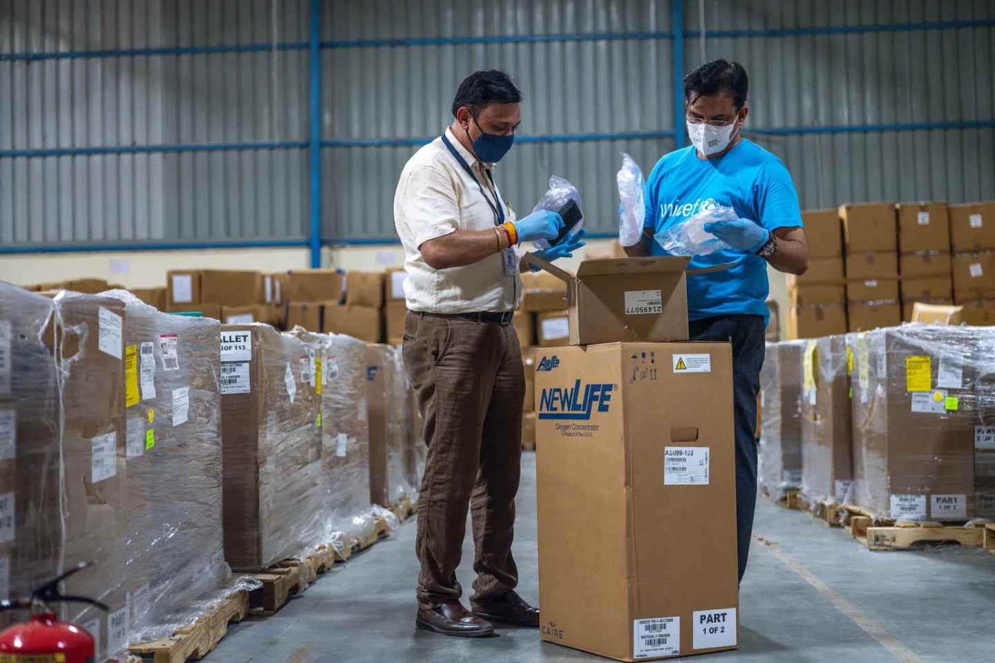Oxygen Concentrators shipment at a warehouse in Delhi