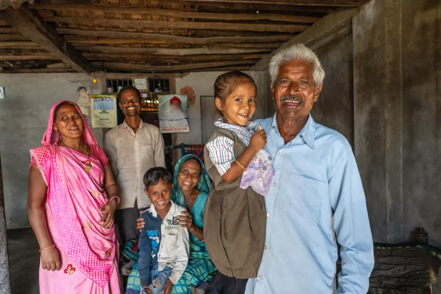 Kavya Tadvi ( 3 years) shares a special bond with her grand parents Vechanbhai and Bhuriben (grand mother) .
