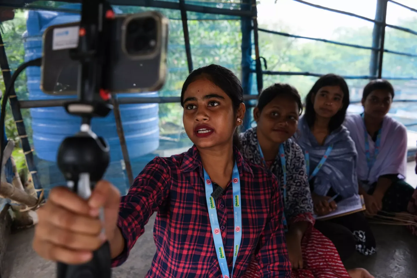 Jee Aljia Akthar, Nowsin Biswas, Sonali Dey, and Roja Khatun, all 17 years old, go door to door to discuss the prevalence of child-marriages and the stigmas attached to openly talking about it. These girls take on the role of reporters and activists in their village Patharghata, in Hariharpara block of Murshidabad district, West Bengal.