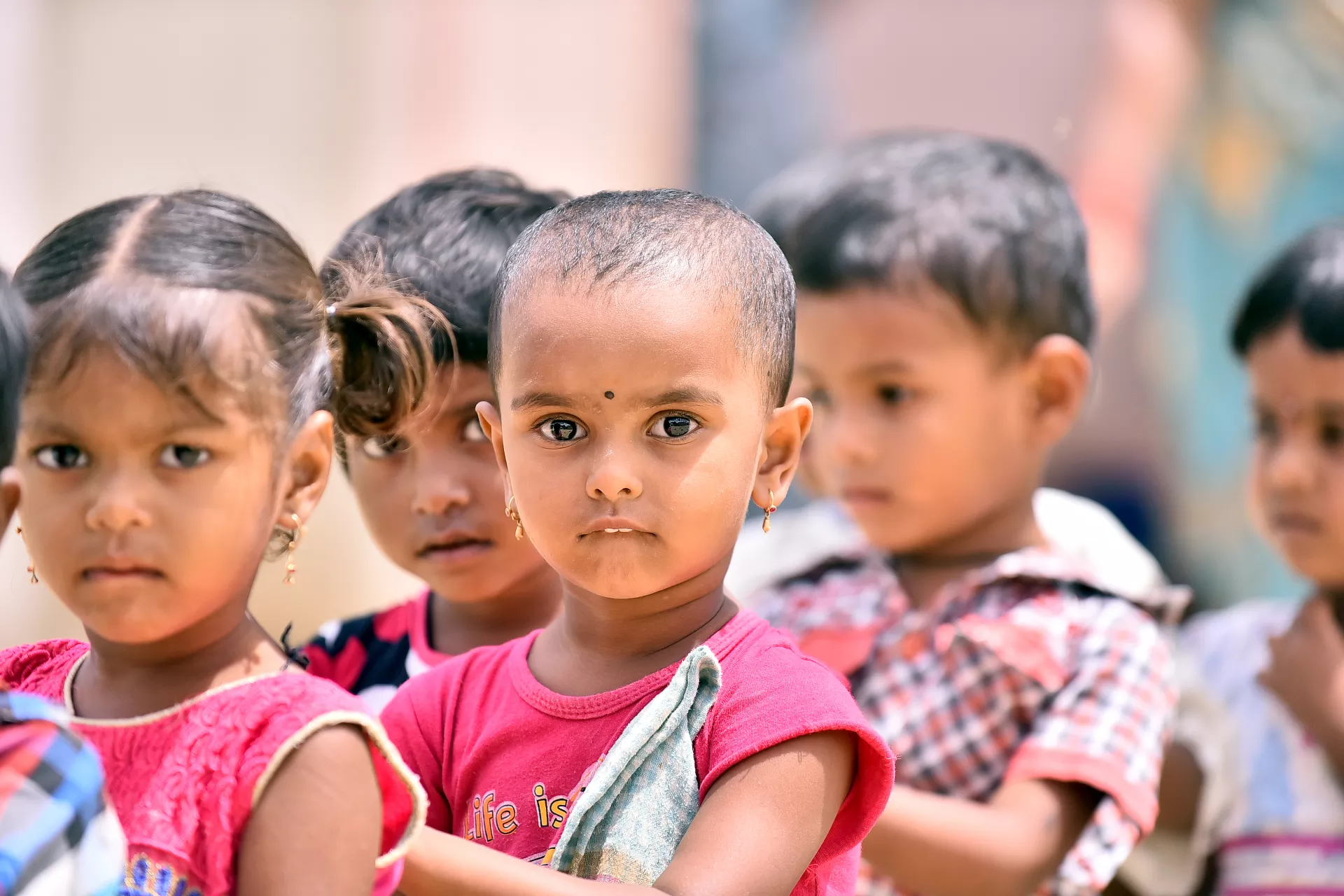 Children's in outdoor fun activity at Anganwadi Center, Chinna Kanjarla Village, Mandal - Patancheru, District Sangareddy, Telangana.