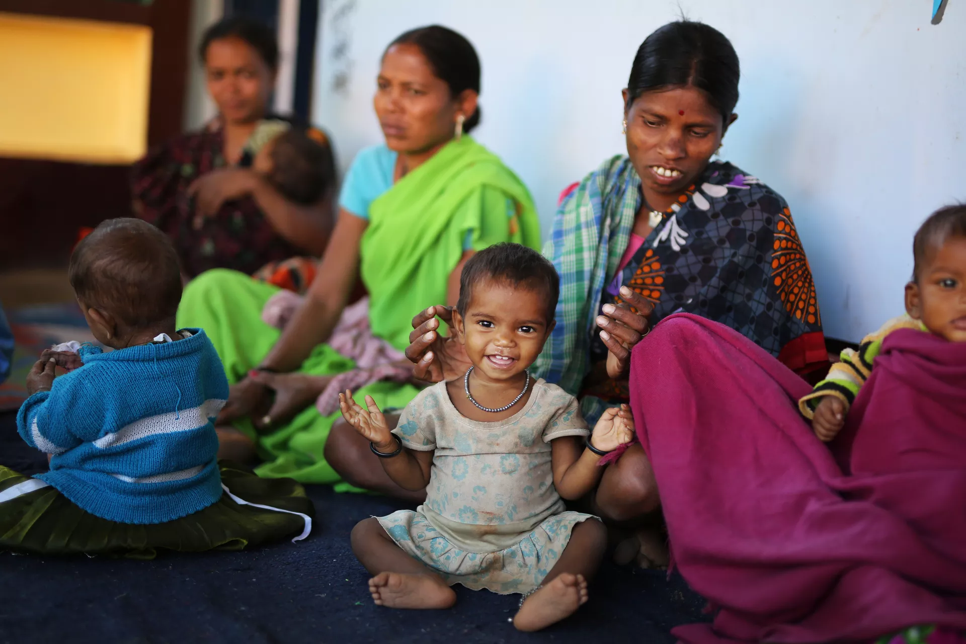 A girl child plays at Nutrition Rehabilitation Centre in Orchha, Narayanpur, Chattisgarh.