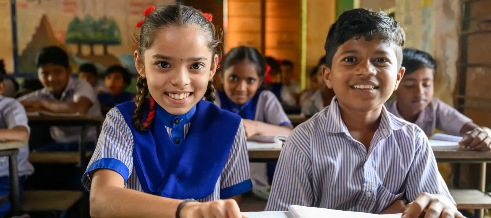 Happy kids at school. UNICEF, in partnership with Samagra Shiksha Abhiyan (SmSA) and Gujarat State Council of Education Research