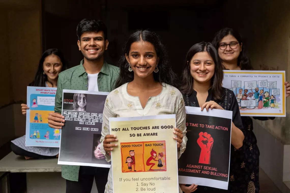 CSO Volunteers in partnership engage with adolescents to discuss perceptions and experiences on violence and safety with focus on gender based violence. 
