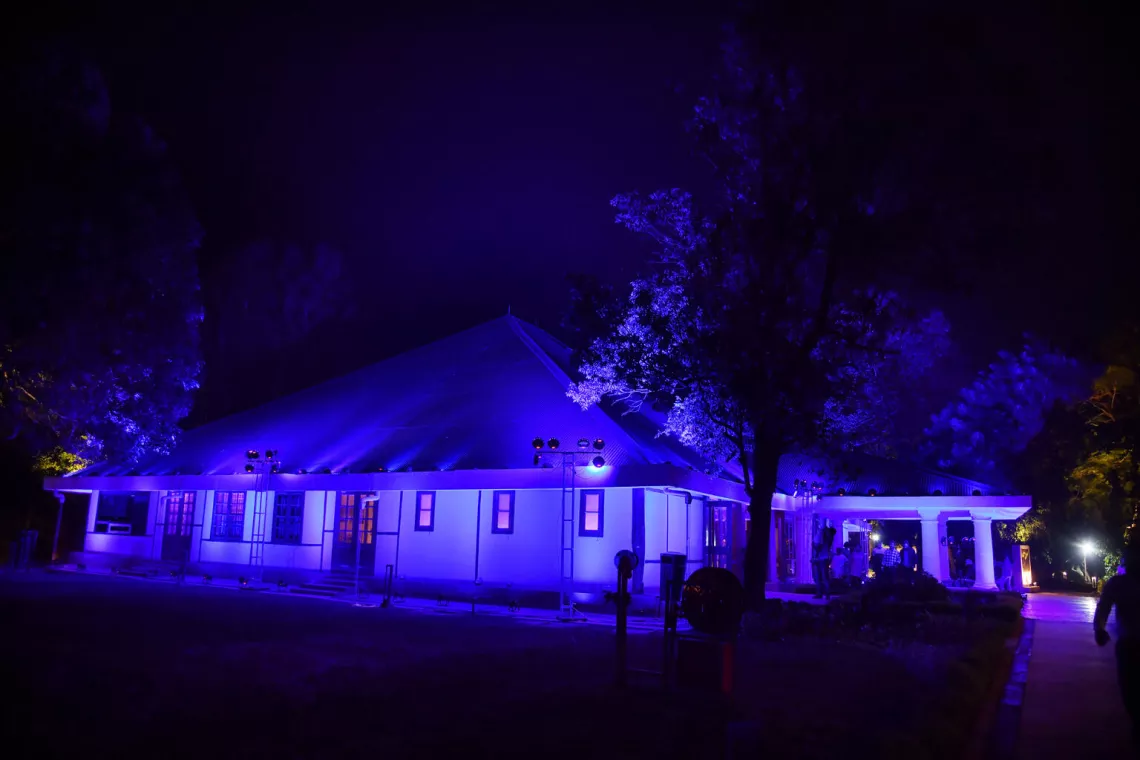 The Brahmaputra River Heritage Centre was lit in blue for the World Children&rsquo;s Day in north eastern state of Assam 
