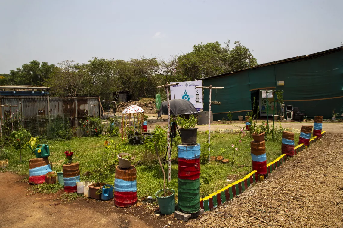 A view of a garden at Samarth Bharat Vyaspeeth (SBV), a social organisation, in Thane, Maharashtra , India on April, 18, 2022