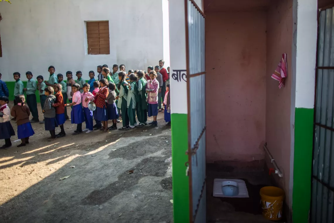 Village: Arkhango, Block: Dhanwar , District: Giridih , State: Jharkhand, Country: India 23rd December 2022 - A general view of school washroom.