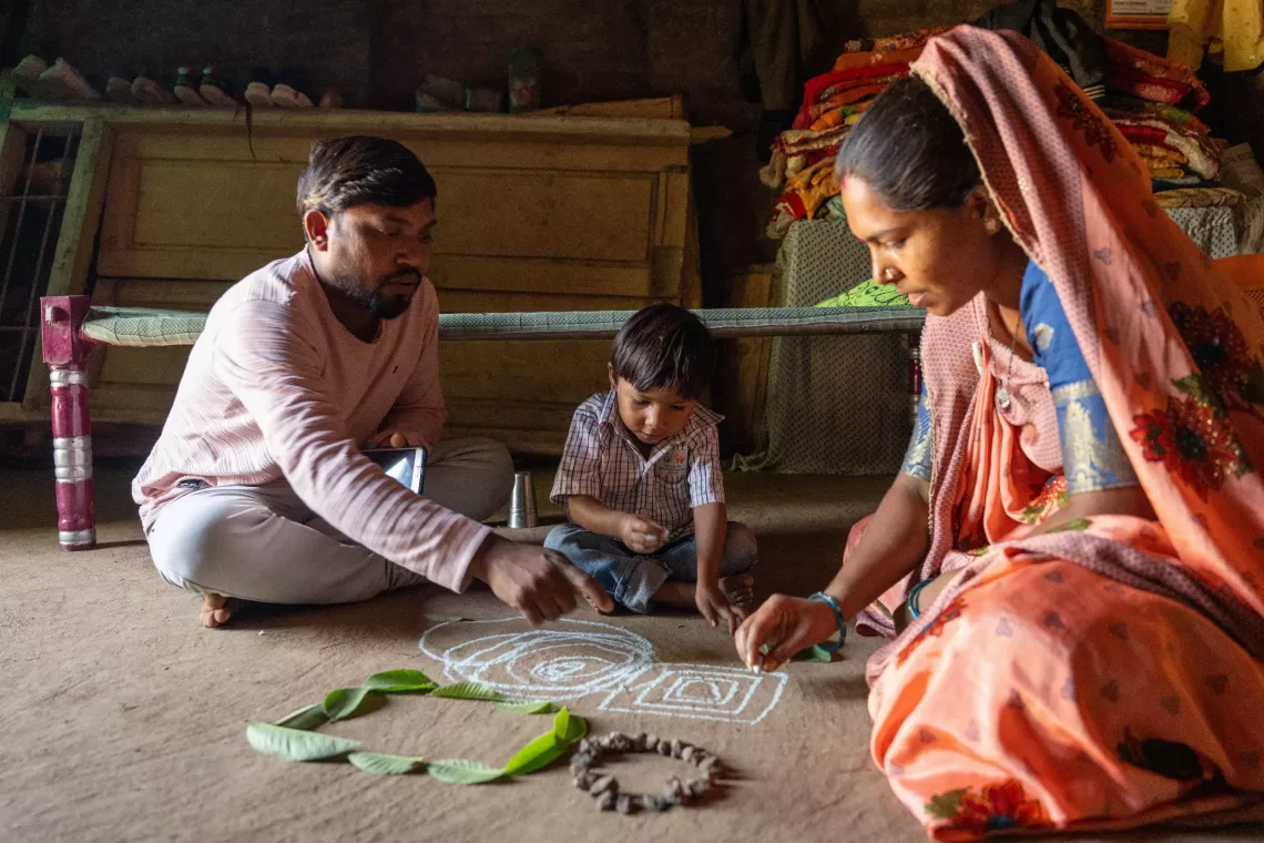 Yash Tadvi ( 3 years) goes to the local AW centre in his village which is covered under the Pa Pa Pagli project.