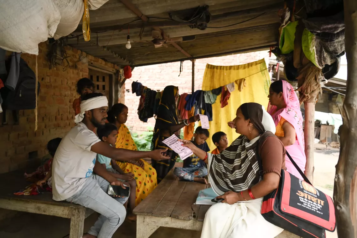 Mamta Yadav, known as "ASHA didi," and Anganwadi worker Mamta Jaiswal reached out to a family in Jainpur, Block Bhathat, Gorakhpur, Uttar Pradesh, India.