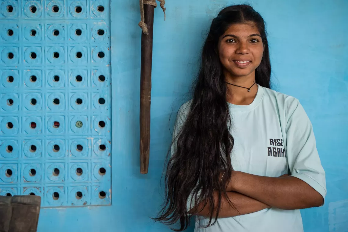 Narangi Kumar of age 18 is from Kakrajkhurd village in Tonk district. The school in her village only provides education till 8th grade.
