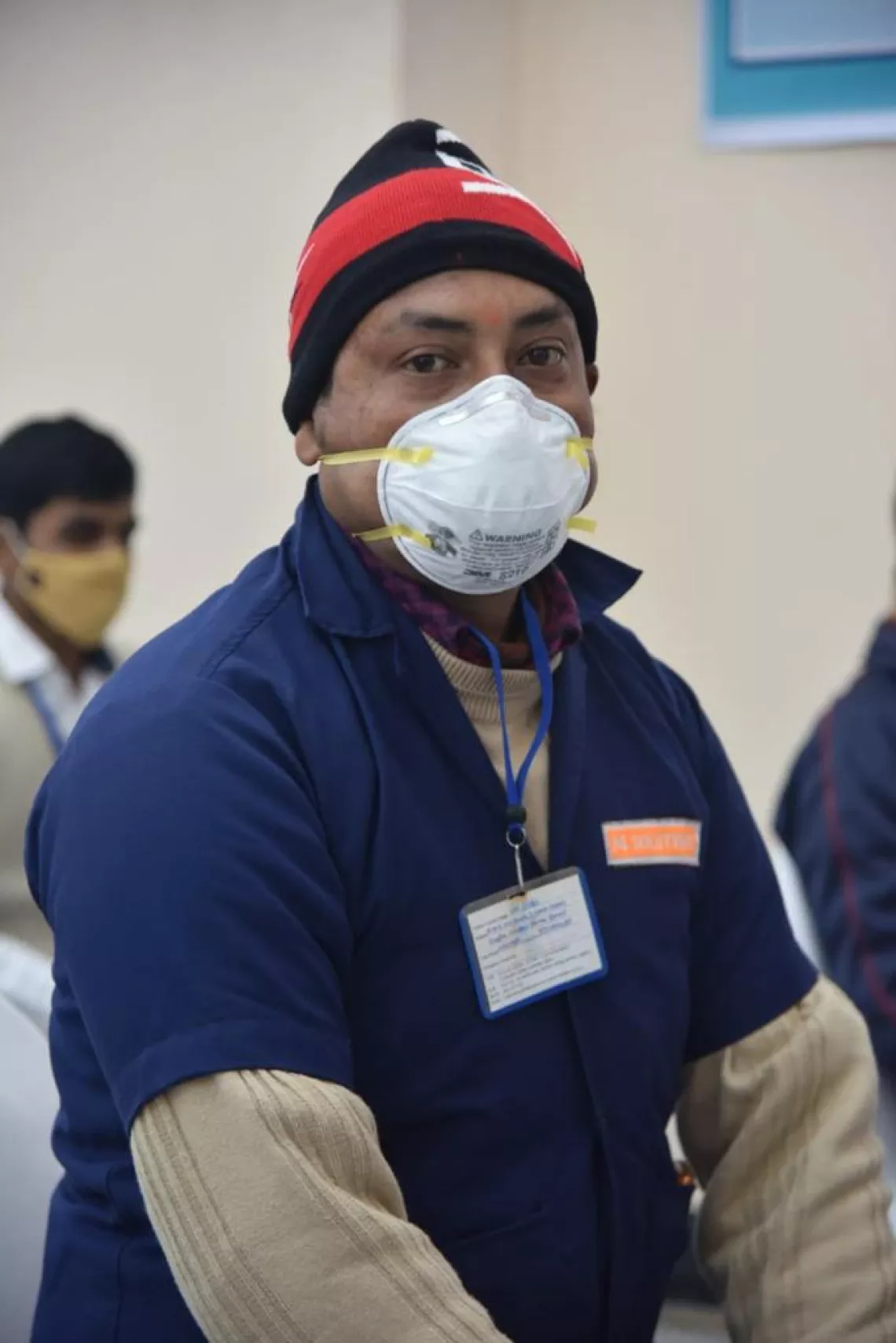 Ram Babu at the vaccination centre. 