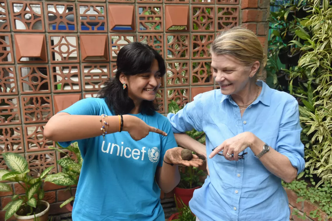 UNICEF India Representative Cynthia McCaffrey Meets Youth Advocate and Award-Winning Athlete Gauranshi Sharma