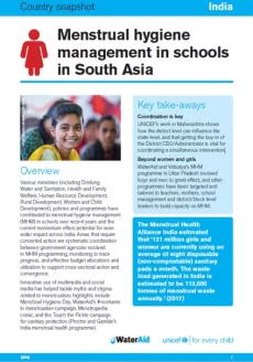Cover page of MHM in Schools snapshot.